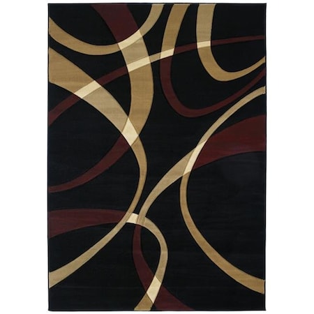 United Weavers United Weavers 510 21376 69 5 ft. 3 in. x 7 ft. 6 in. Contours La Chic Area Rug; Onyx 510 21376 69